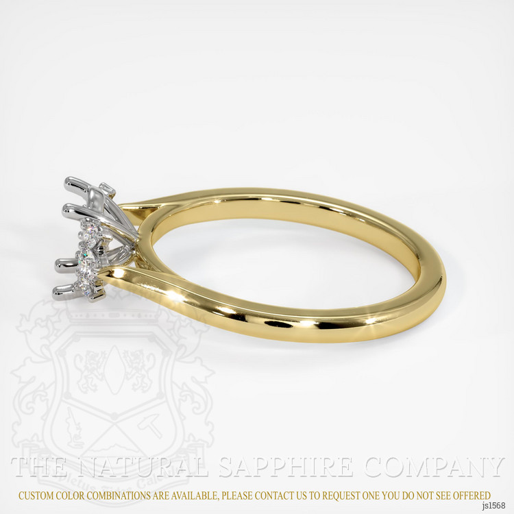 18K White & Yellow Accent Stones Ring Setting