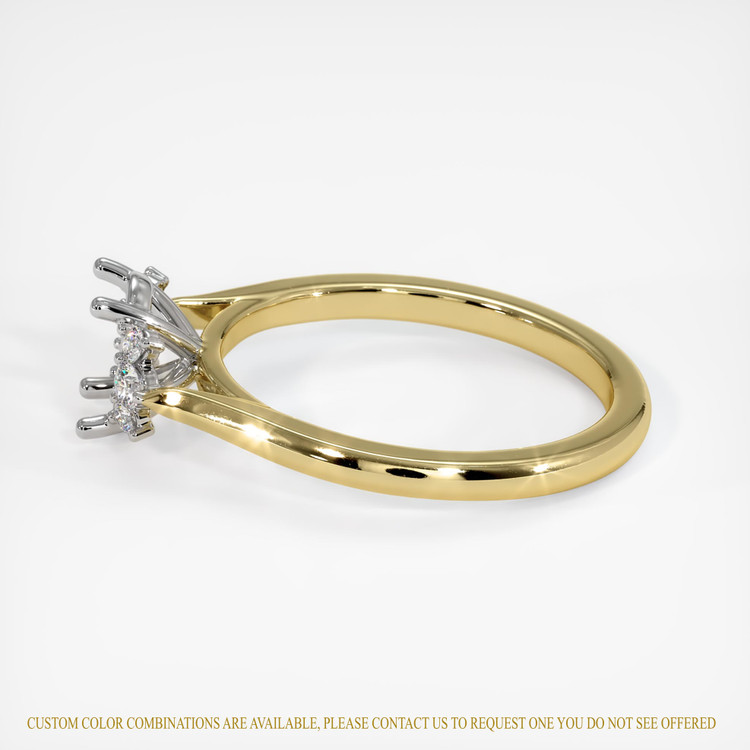 18K White & Yellow Accent Stones Ring Setting