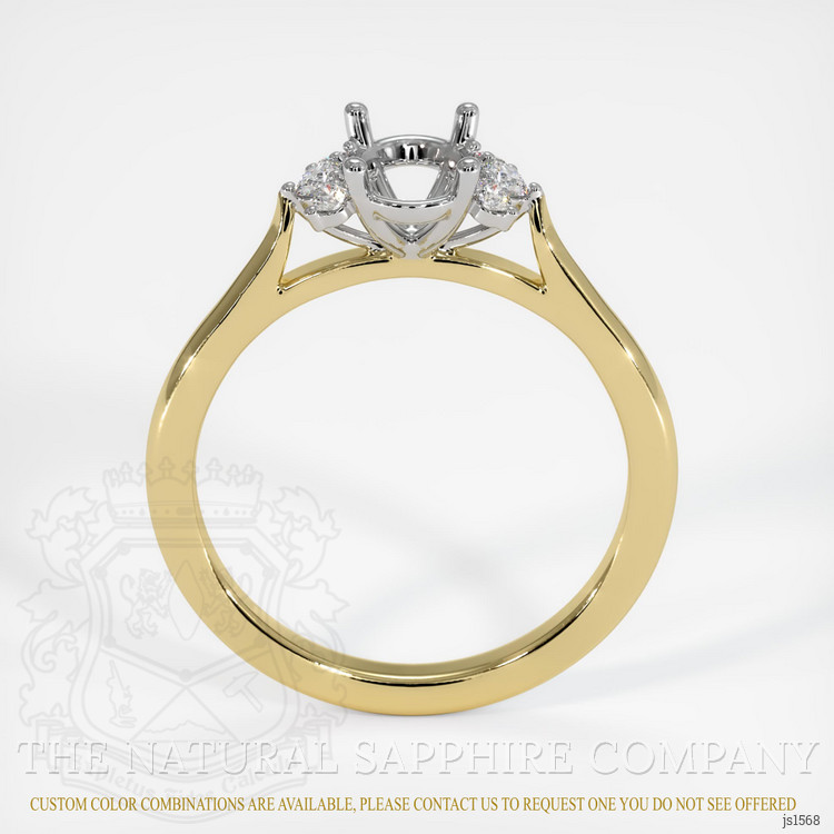 18K White & Yellow Accent Stones Ring Setting