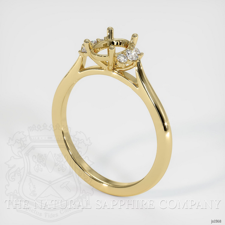 14K Yellow Gold Accent Stones Ring Setting