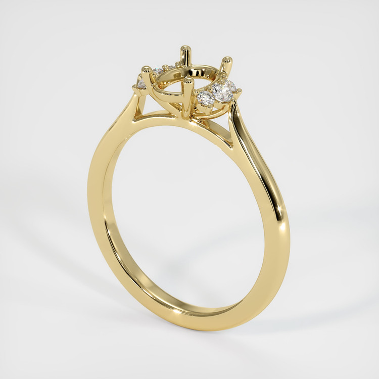 14K Yellow Gold Accent Stones Ring Setting