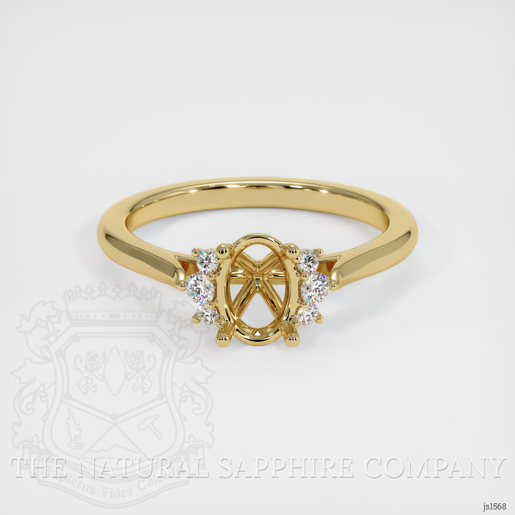 14K Yellow Gold Accent Stones Ring Setting