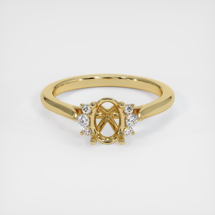 14K Yellow Gold Accent Stones Ring Setting