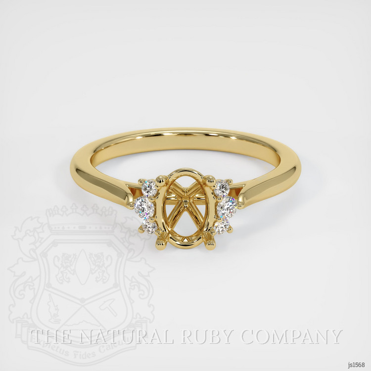 14K Yellow Gold Accent Stones Ring Setting
