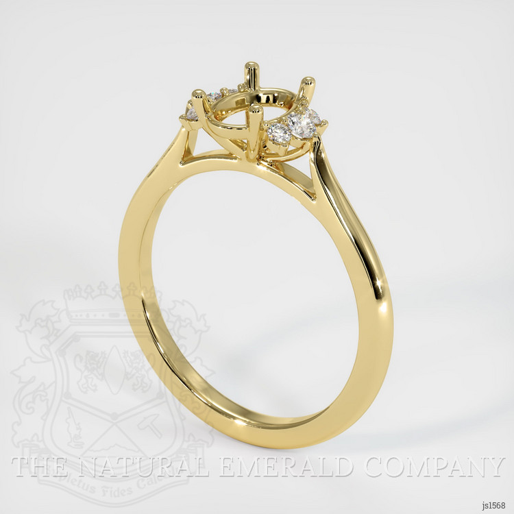 18K Yellow Gold Accent Stones Ring Setting