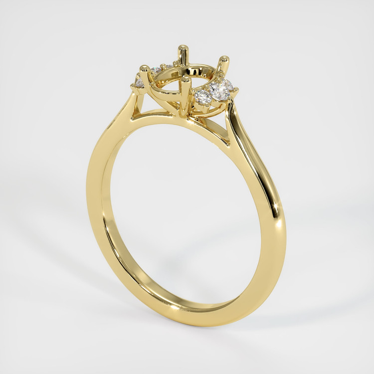 18K Yellow Gold Accent Stones Ring Setting