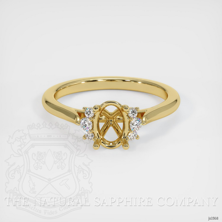 18K Yellow Gold Accent Stones Ring Setting