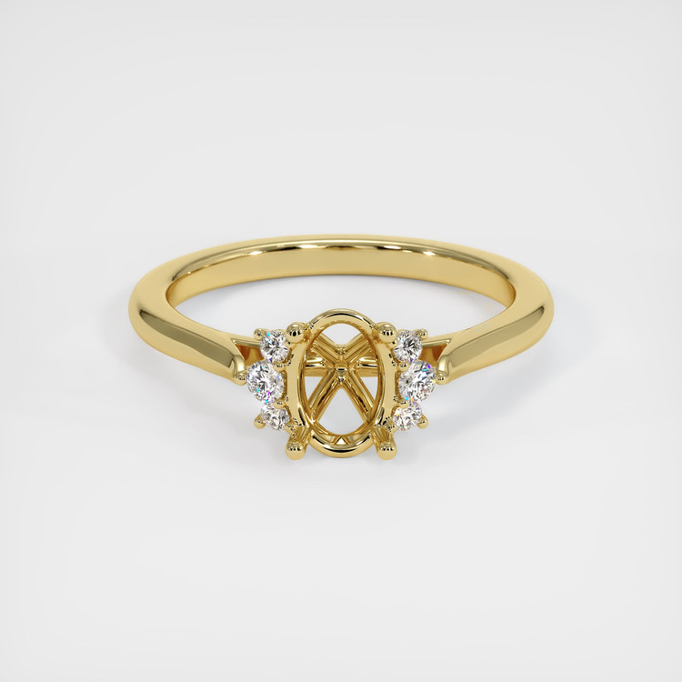 18K Yellow Gold Accent Stones Ring Setting