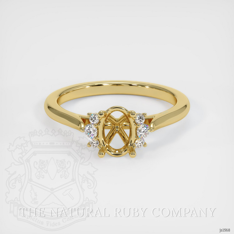 18K Yellow Gold Accent Stones Ring Setting