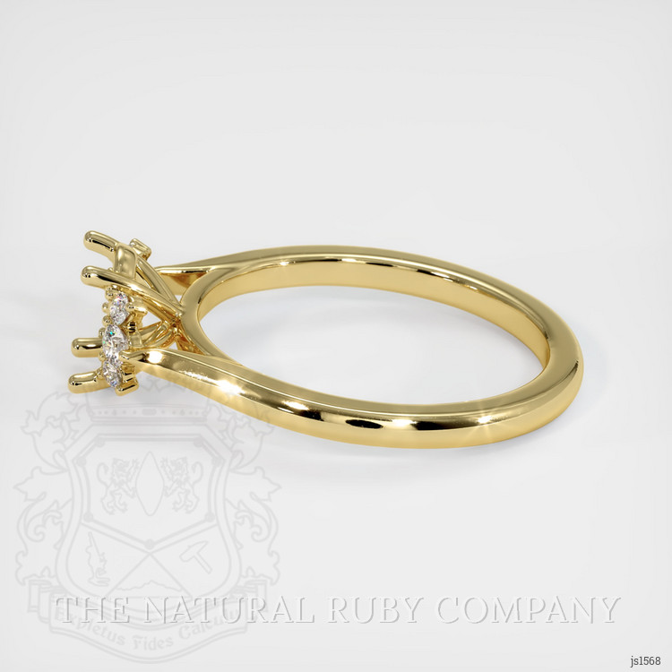 18K Yellow Gold Accent Stones Ring Setting