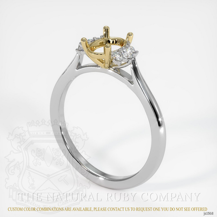 14K Yellow & White Accent Stones Ring Setting