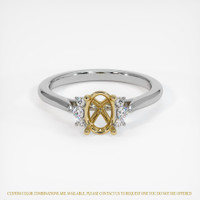 14K Yellow & White Accent Stones Ring Setting Image