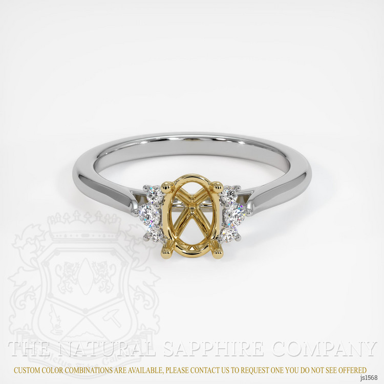 14K Yellow & White Accent Stones Ring Setting