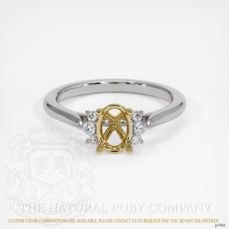 14K Yellow & White Accent Stones Ring Setting