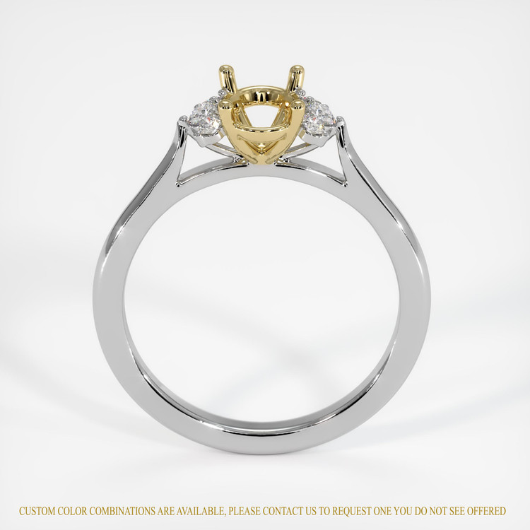 14K Yellow & White Accent Stones Ring Setting