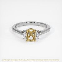18K Yellow & White Accent Stones Ring Setting Image