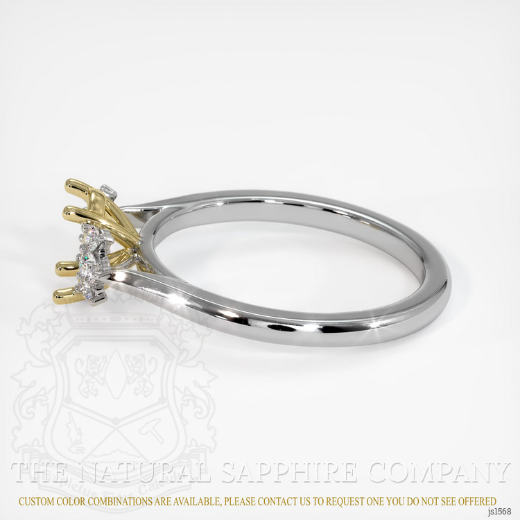 18K Yellow & White Accent Stones Ring Setting