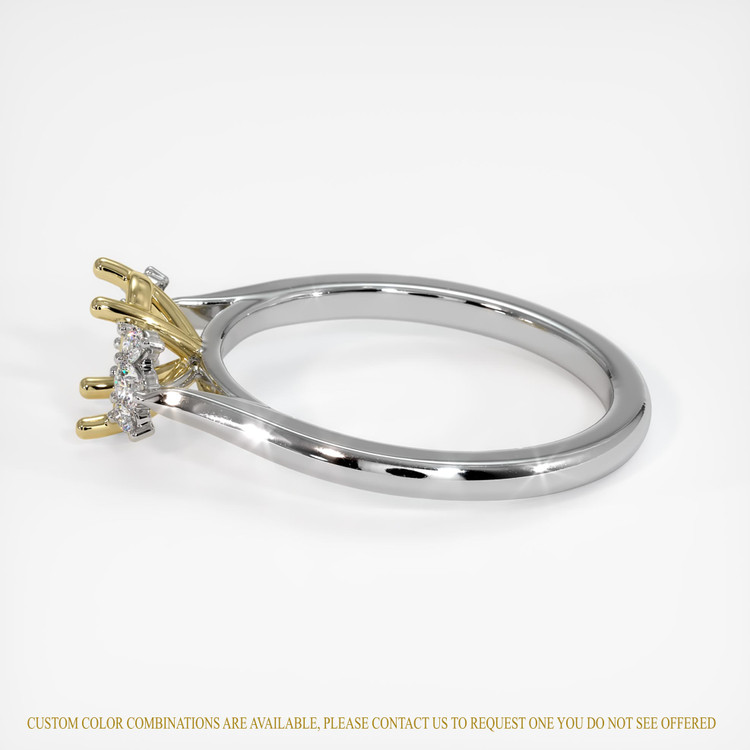 18K Yellow & White Accent Stones Ring Setting