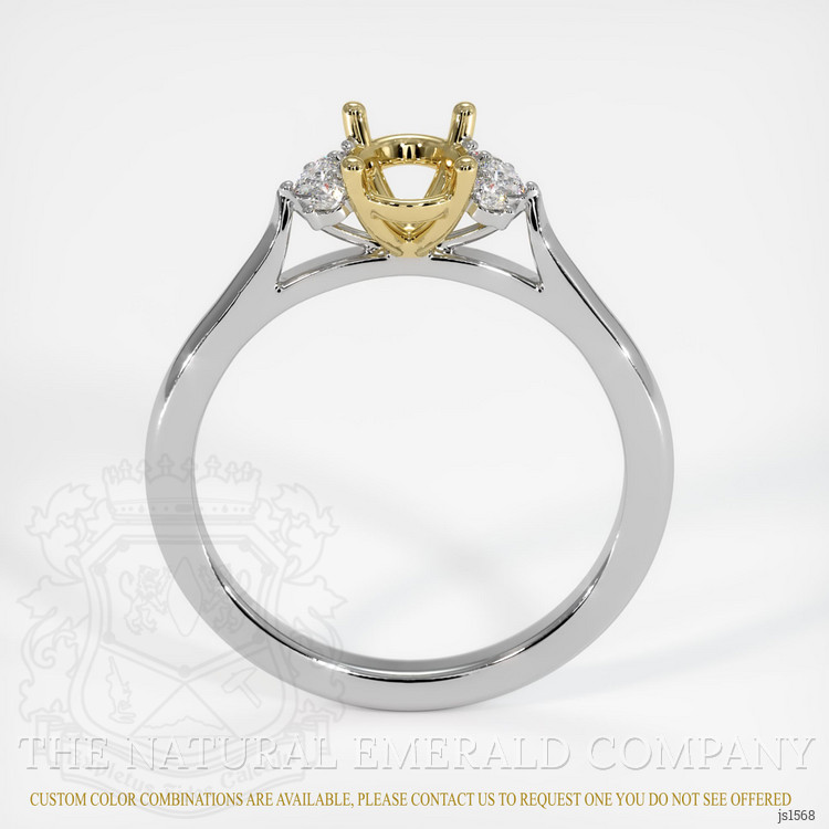 18K Yellow & White Accent Stones Ring Setting