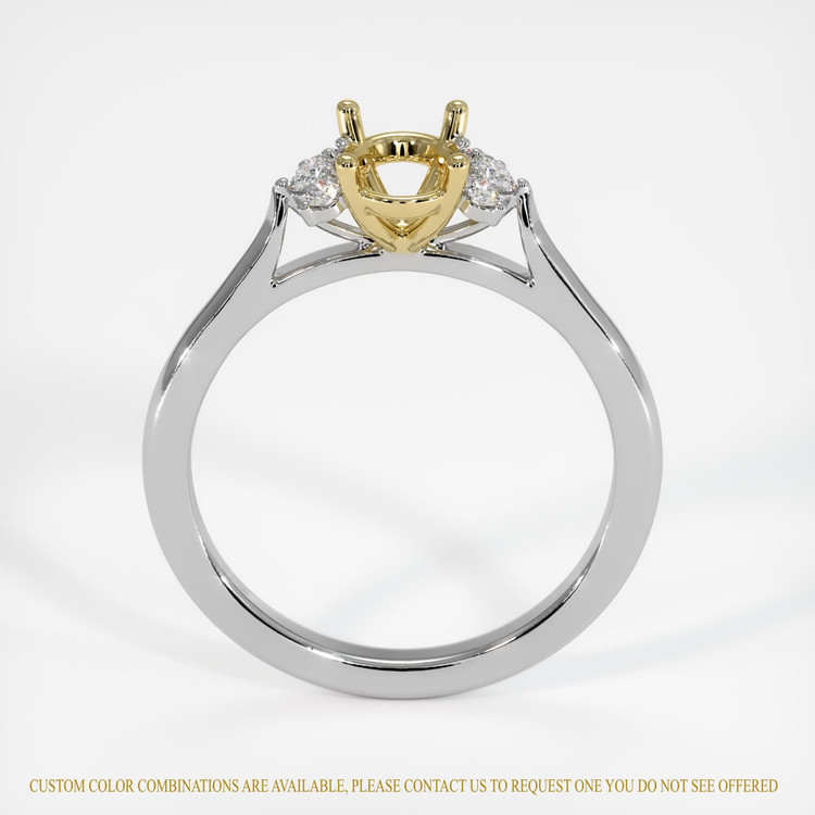 18K Yellow & White Accent Stones Ring Setting