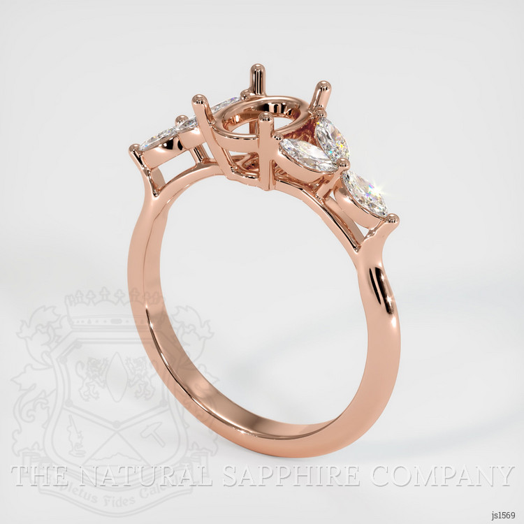 14K Rose Gold Accent Stones Ring Setting