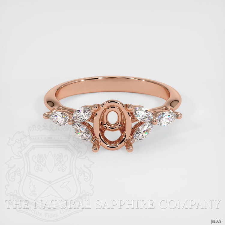 14K Rose Gold Accent Stones Ring Setting