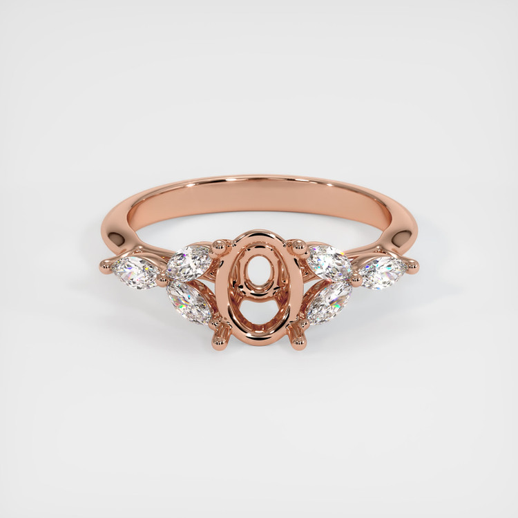 14K Rose Gold Accent Stones Ring Setting