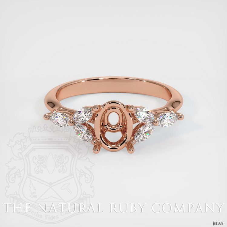 14K Rose Gold Accent Stones Ring Setting