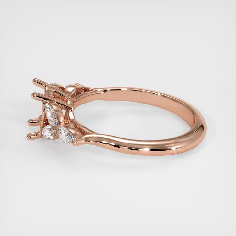 14K Rose Gold Accent Stones Ring Setting
