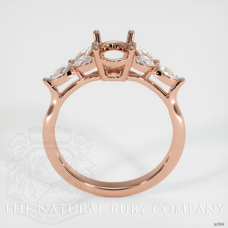 14K Rose Gold Accent Stones Ring Setting