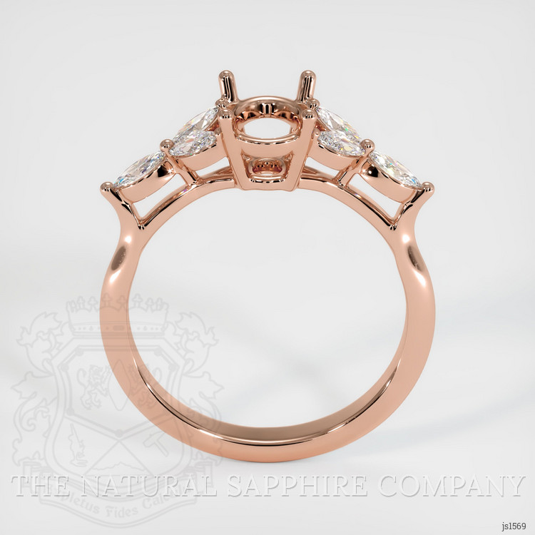 14K Rose Gold Accent Stones Ring Setting