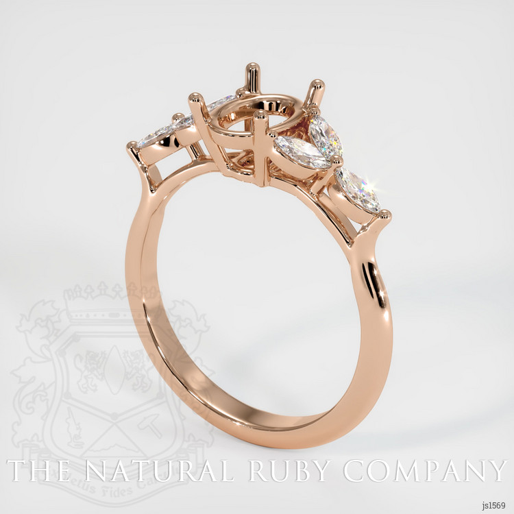 18K Rose Gold Accent Stones Ring Setting