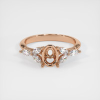 18K Rose Gold Accent Stones Ring Setting Image
