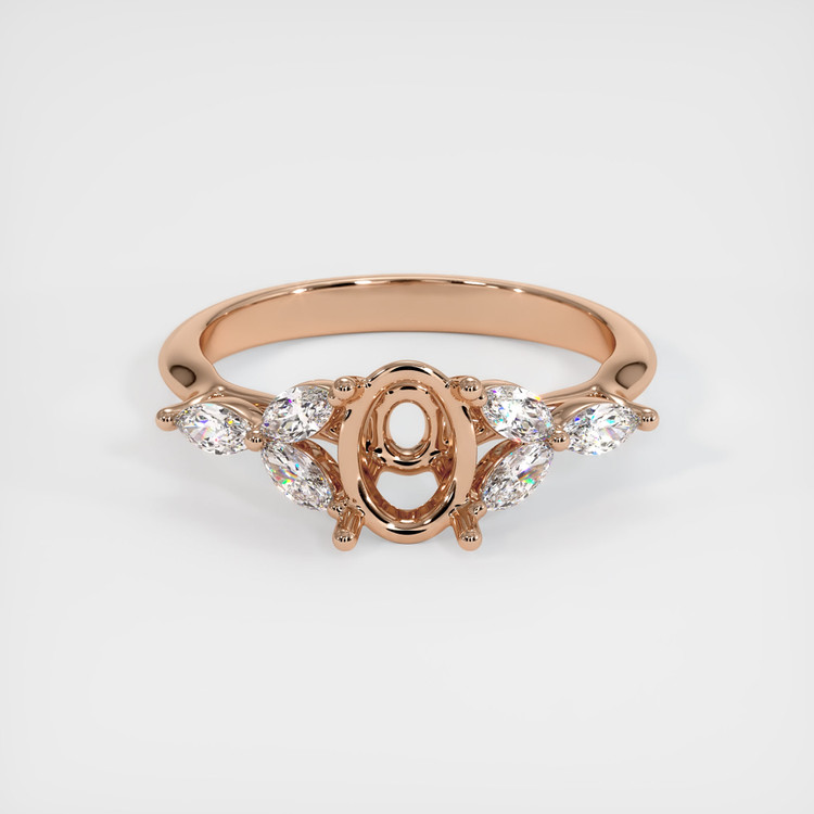 18K Rose Gold Accent Stones Ring Setting
