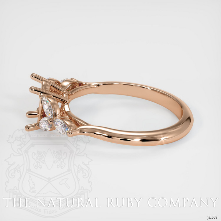 18K Rose Gold Accent Stones Ring Setting