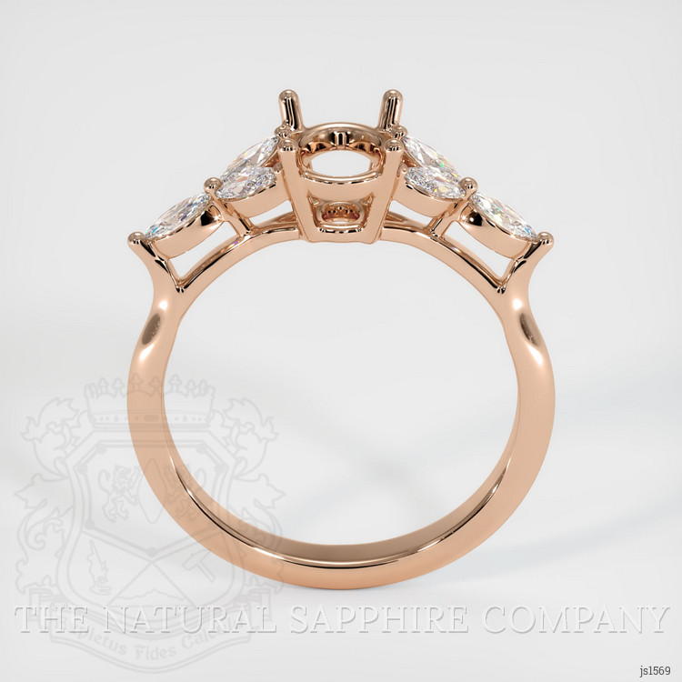 18K Rose Gold Accent Stones Ring Setting