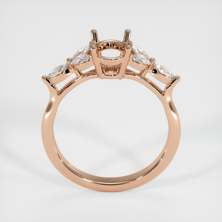 18K Rose Gold Accent Stones Ring Setting