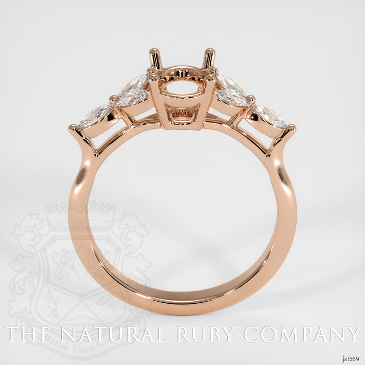 18K Rose Gold Accent Stones Ring Setting