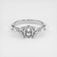 14K White Gold Accent Stones Ring Setting Image