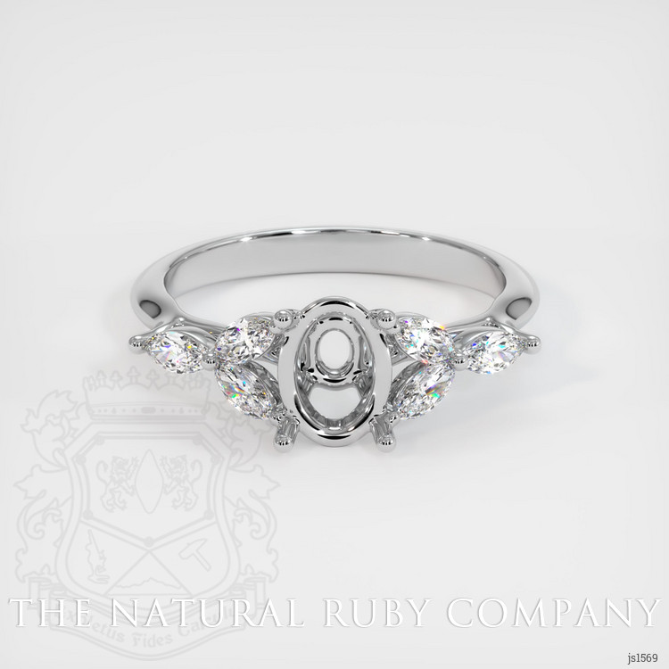 14K White Gold Accent Stones Ring Setting