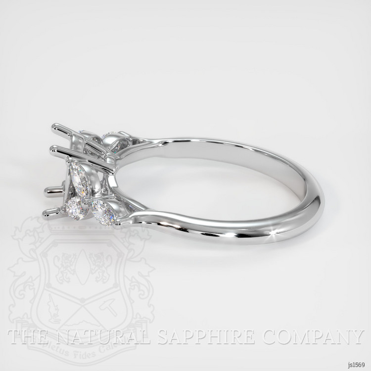 14K White Gold Accent Stones Ring Setting