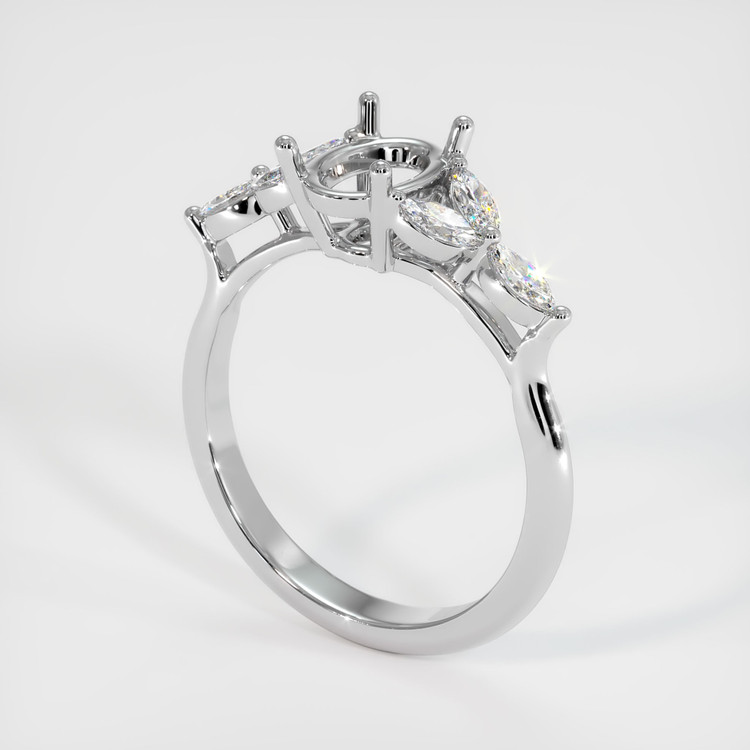 18K White Gold Accent Stones Ring Setting