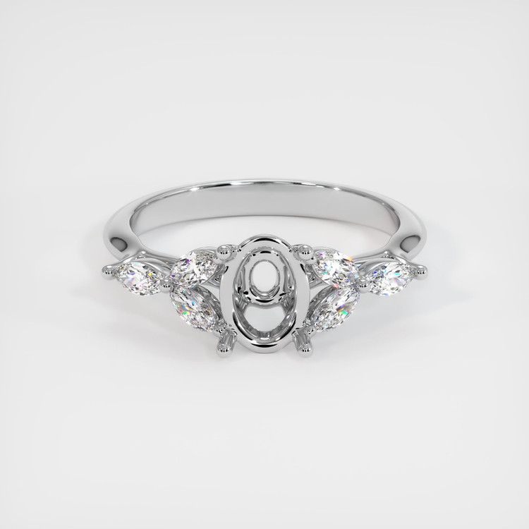 18K White Gold Accent Stones Ring Setting