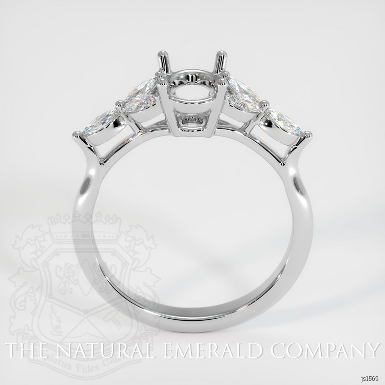 18K White Gold Accent Stones Ring Setting