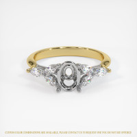 14K White & Yellow Accent Stones Ring Setting Image