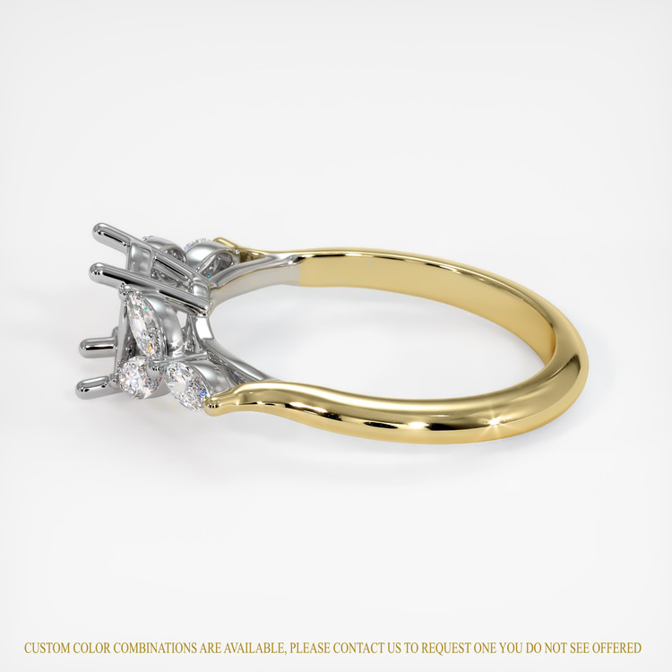 14K White & Yellow Accent Stones Ring Setting