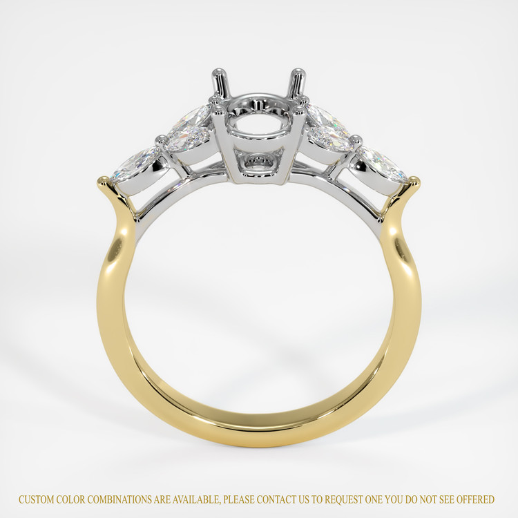 18K White & Yellow Accent Stones Ring Setting