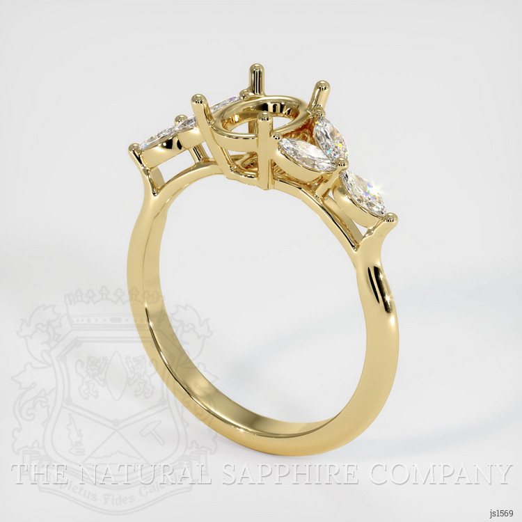 14K Yellow Gold Accent Stones Ring Setting