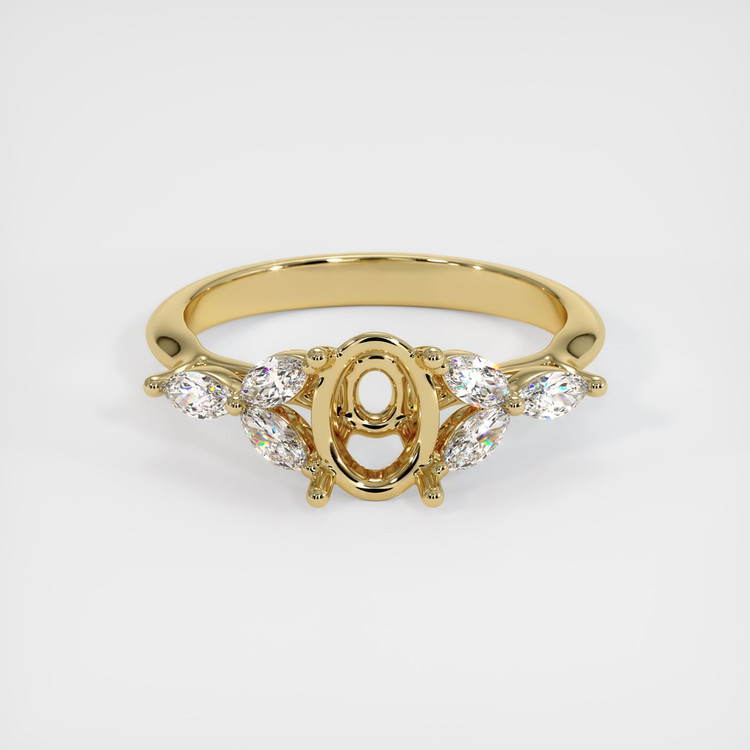 14K Yellow Gold Accent Stones Ring Setting