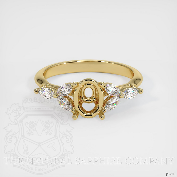 14K Yellow Gold Accent Stones Ring Setting